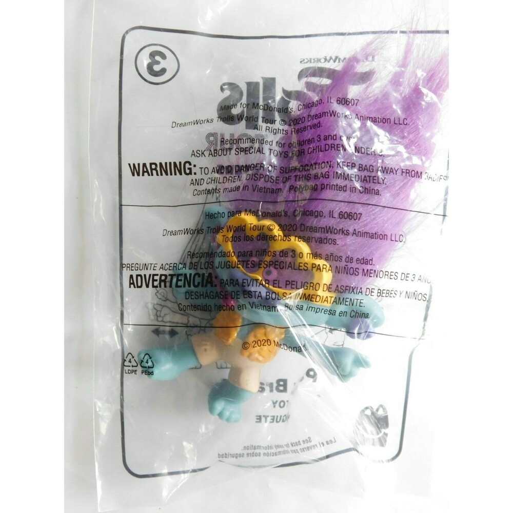 TROLLS WORLD TOUR MOVIE #3 PARTY BRANCH McDonald's Happy Meal Toy NEW 2020